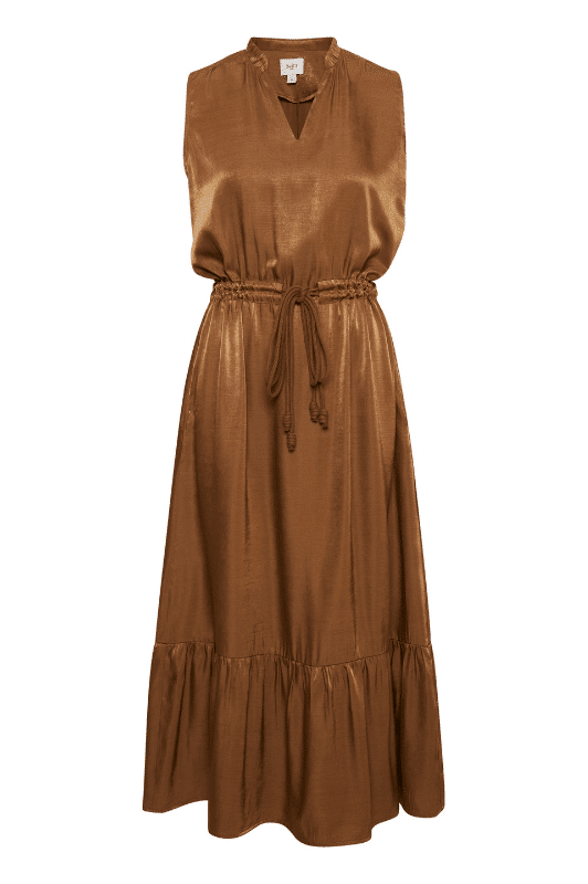 Saint Tropez Gaia kjole I Flot festkjole i brune nuancer