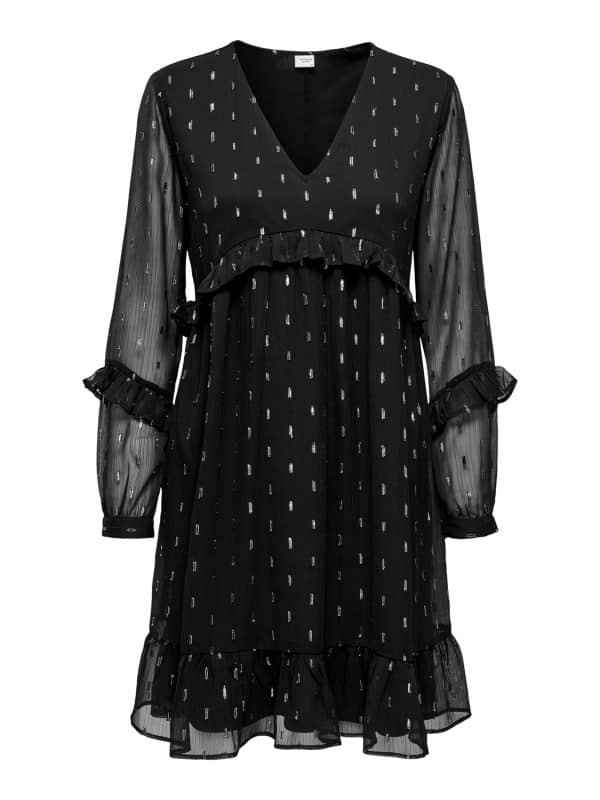Shimmer 7/8 kjole BLACK/SILVER 38